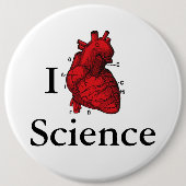 Badge Rond 15,2 Cm J'aime la Science (Devant)