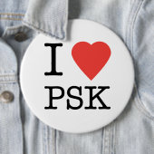 Badge Rond 15,2 Cm J'aime le bouton de PSK (En situation)