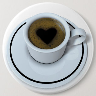 Badge Rond 15,2 Cm J'AIME le café