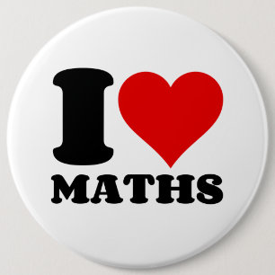 BADGE ROND 15,2 CM J'AIME LES MATHS