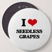 Badge Rond 15,2 Cm J'aime les raisins aspermes (Devant & derrière)