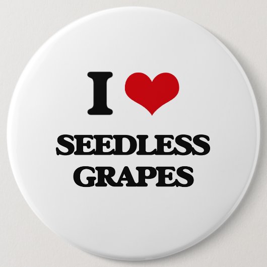 Badge Rond 15,2 Cm J'aime les raisins aspermes (Devant)