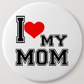 BADGE ROND 15,2 CM J'AIME MA MÈRE (Devant)