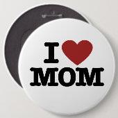Badge Rond 15,2 Cm J'aime maman (Devant & derrière)