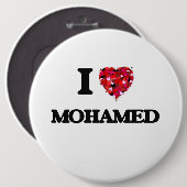 Badge Rond 15,2 Cm J'aime Mohamed (Devant & derrière)