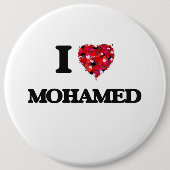 Badge Rond 15,2 Cm J'aime Mohamed (Devant)
