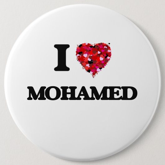 Badge Rond 15,2 Cm J'aime Mohamed (Devant)