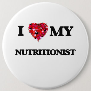 Badge Rond 15,2 Cm J'aime mon nutritionniste