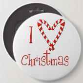 Badge Rond 15,2 Cm J'aime Noël (Devant & derrière)