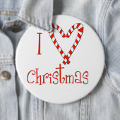 Badge Rond 15,2 Cm J'aime Noël (En situation)