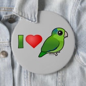 Badge Rond 15,2 Cm J'aime Parrotlets Pacifique (le vert) (En situation)