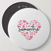 Badge Rond 15,2 Cm J'aime Samantha (Devant & derrière)