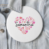 Badge Rond 15,2 Cm J'aime Samantha (En situation)