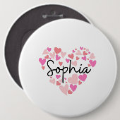 Badge Rond 15,2 Cm J'aime Sophia (Devant & derrière)