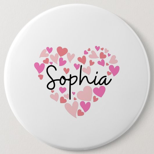 Badge Rond 15,2 Cm J'aime Sophia (Devant)
