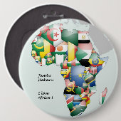 Badge Rond 15,2 Cm Jambo Habari Afrique ! J'aime l'Afrique (Devant & derrière)