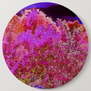 Badge Rond 15,2 Cm Jardin Abstrait coloré avec coucher de soleil viol