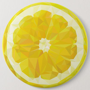 Badge Rond 15,2 Cm Jaune fraîche tranche de citron aigre moderne