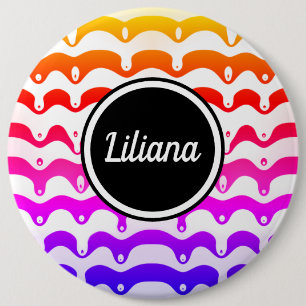 Badge Rond 15,2 Cm Jazzy Tropical psychedelic Driving Stripes