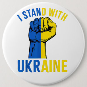 Badge Rond 15,2 Cm Je Prends Position Avec L'Ukraine Pour Soutenir L'