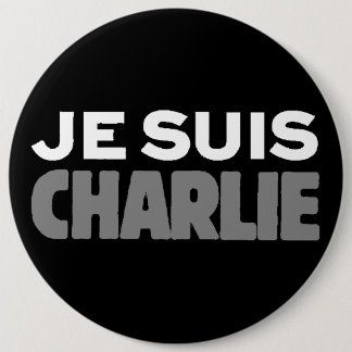 Badge Rond 15,2 Cm Je Suis Charlie - je suis noir de Charlie