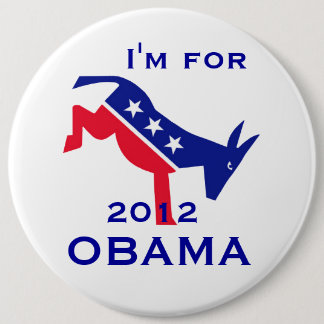 Badge Rond 15,2 Cm Je suis pour le bouton d'OBAMA