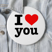 Badge Rond 15,2 Cm "JE T'AIME" 6 pouces (En situation)