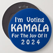 Badge Rond 15,2 Cm Je vote pour Kamala Button (Devant & derrière)