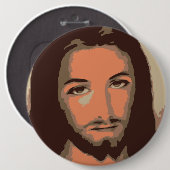BADGE ROND 15,2 CM JESUS CHRIST (Devant & derrière)
