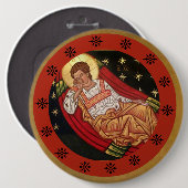 Badge Rond 15,2 Cm Jésus-Christ, l'ICÔNE Unsleeping d'oeil (Devant & derrière)