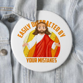 Badge Rond 15,2 Cm Jésus drôle (En situation)