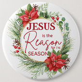 Badge Rond 15,2 Cm Jésus est la raison de la saison Noël (Devant)