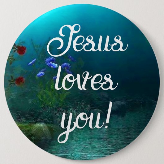 Badge Rond 15,2 Cm Jésus t'aime (Devant)