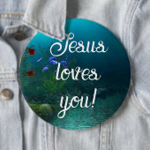 Badge Rond 15,2 Cm Jésus t'aime (En situation)