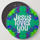 Badge Rond 15,2 Cm Jésus t'aime (Devant & derrière)