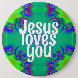 Badge Rond 15,2 Cm Jésus t'aime