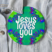 Badge Rond 15,2 Cm Jésus t'aime (En situation)