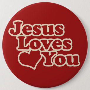 Badge Rond 15,2 Cm Jésus vous aime pour les chrétiens