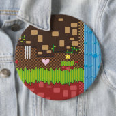 Badge Rond 15,2 Cm Jeu Retro (En situation)