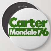 Badge Rond 15,2 Cm Jimmy Carter 76 Carter Mondale rétro Politique (Devant & derrière)