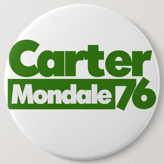 Badge Rond 15,2 Cm Jimmy Carter 76 Carter Mondale rétro Politique (Devant)