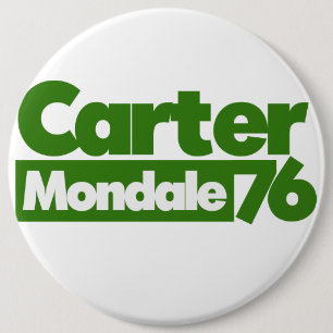 Badge Rond 15,2 Cm Jimmy Carter 76 Carter Mondale rétro Politique