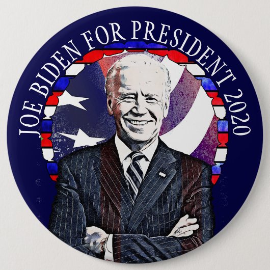 Badge Rond 15,2 Cm Joe Biden pour le scrutin présidentiel de 2020 aux (Devant)