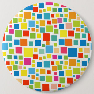 Badge Rond 15,2 Cm Joli carré motif coloré