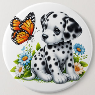 Badge Rond 15,2 Cm Joli(e) ami(e) dalmate/papillon