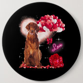 Badge Rond 15,2 Cm Joli Setter irlandais Balloon Heart Valentines Day (Devant)