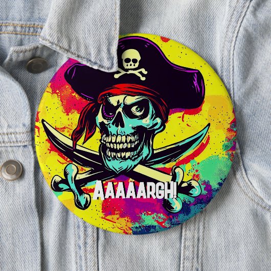 Badge Rond 15,2 Cm Jolly roger moderne (En situation)