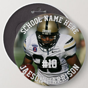 Badge Rond 15,2 Cm Joueur de football Ajouter un nom Numéro Équipe et