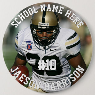 Badge Rond 15,2 Cm Joueur de football Ajouter un nom Numéro Équipe et