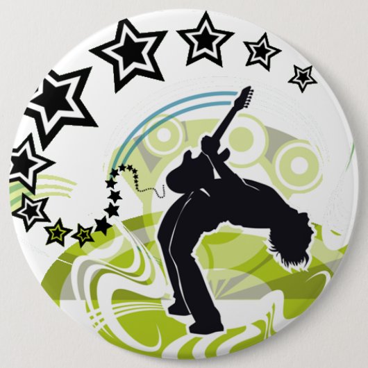 Badge Rond 15,2 Cm Joueur de guitare (Devant)